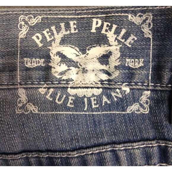 Vtg Pelle Pelle Jeans Men 40x34 Blue Embroidered Faded Hip Hop Skater 90s Y2K - Picture 9 of 12